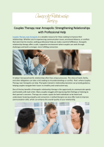 Couples Therapy near Annapolis: Strengthening Relationships with Professional Help