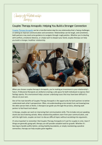 Couples Therapy Annapolis: Helping You Build a Stronger Connection