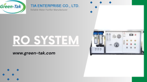 RO System: The Key to Clean and Safe Water by Green-Tak