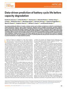 Battery Cycle Life Prediction via Data-Driven Modeling