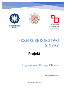 Logistyczna Obsługa Klienta Sinsay - Projekt