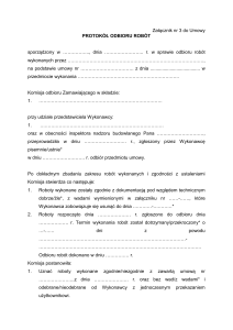 Protokół Odbioru Robót - Wzór