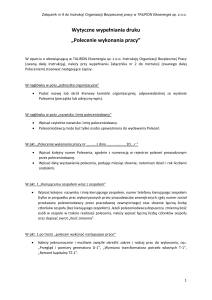 Wytyczne wypełniania druku Polecenie wykonania pracy TAURON