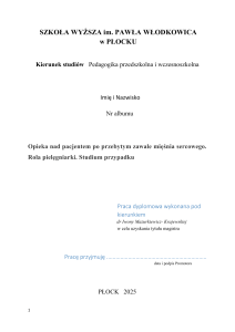 Opieka nad pacjentem po zawale: Rola pielęgniarki - Studium przypadku