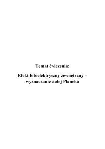 Efekt fotoelektryczny - wyznaczanie stałej Plancka