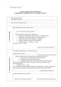 Szkolenie wstępne i instruktaż