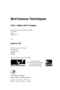 Bird Census Techniques: A Practical Guide