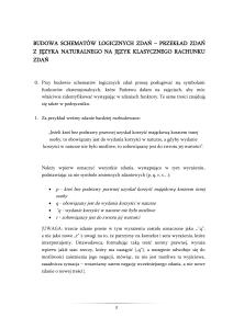 Budowa schematów logicznych zdań: Przekład z języka naturalnego