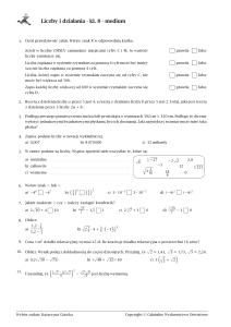 Liczby i działania - Zadania z matematyki kl. 8 - Poziom średni