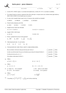 Karta Pracy Matematyka - Liczby, Równania, Geometria