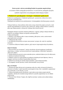 Metodologia Badań: Pytania Egzaminacyjne Pedagogika