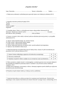 Test: Organizm człowieka - Skóra, Układy Narządów, Pierwsza Pomoc