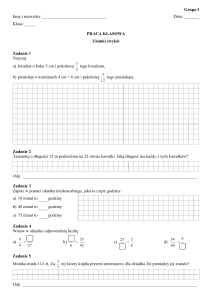 Praca Klasowa Ułamki Zwykłe - Test z Matematyki dla Szkoły Podstawowej/Gimnazjum
