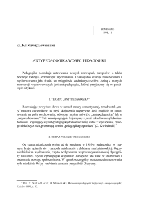 Antypedagogika wobec pedagogiki: Krytyka tradycyjnego wychowania
