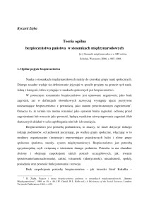 Teoria bezpieczeństwa państwa w stosunkach międzynarodowych