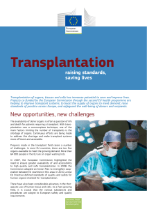 Transplantation: Raising Standards, Saving Lives &ndash; EU Health Programme